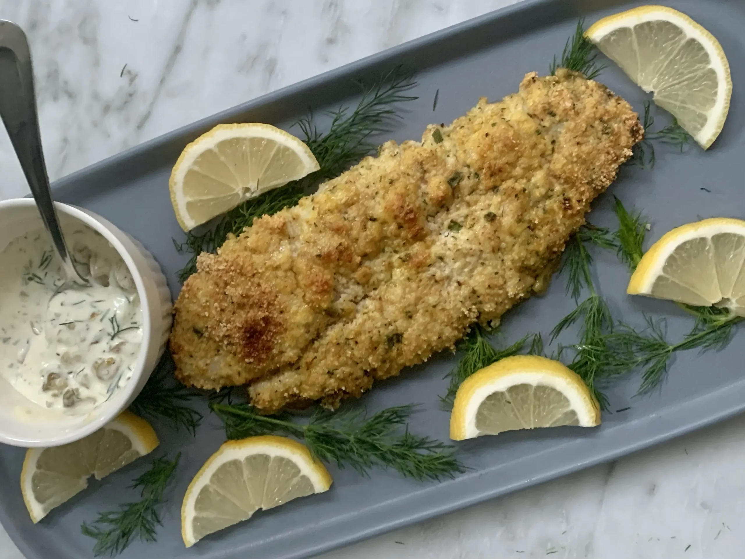 Breaded White Fish with Homemade Tartar Sauce