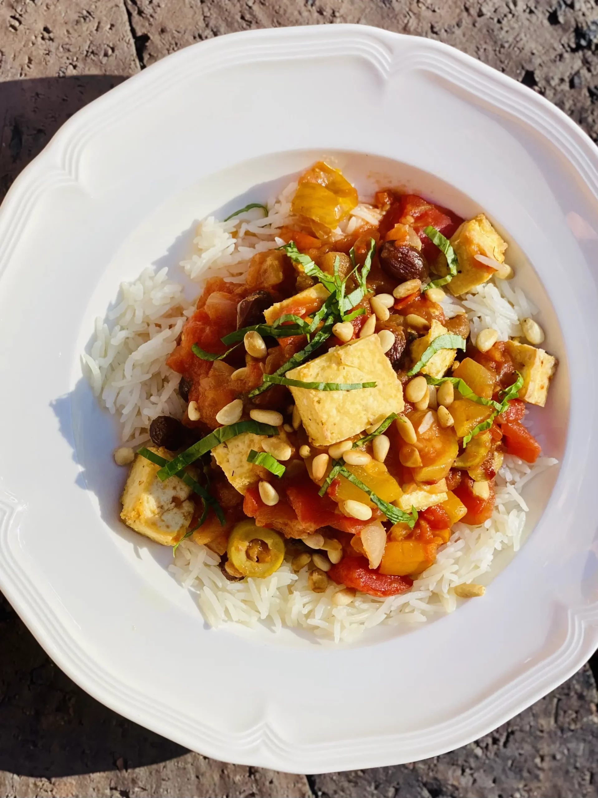 Caponata with Air Fried Tofu