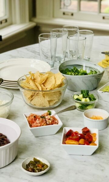 Taco Salad with Homemade Re-Fried Beans