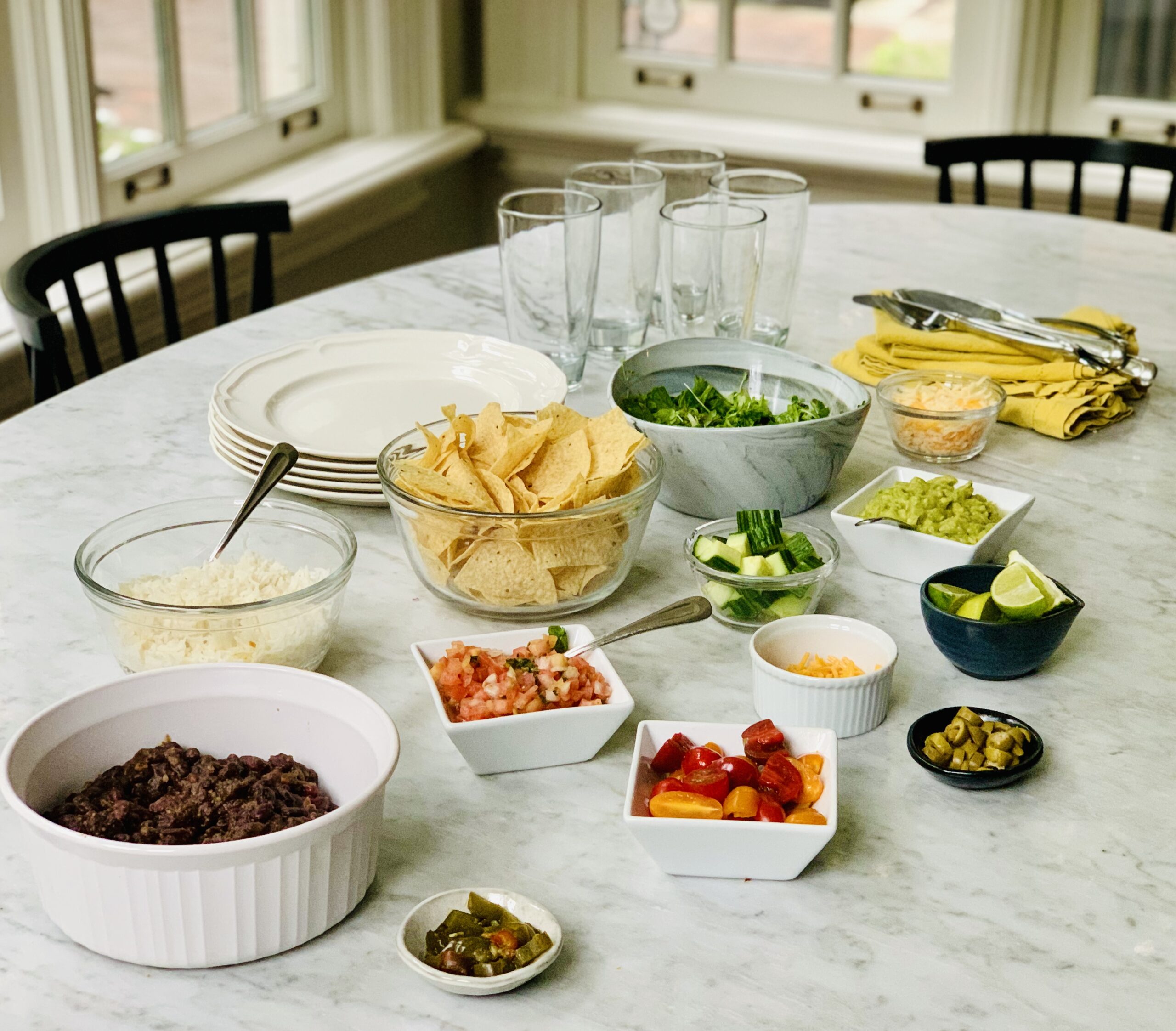 Taco Salad with Homemade Re-Fried Beans