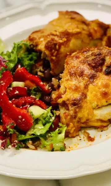 Black Bean and Rice Enchiladas