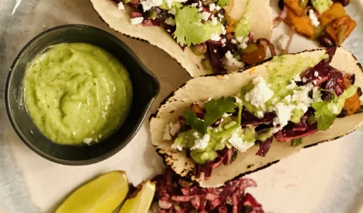 Black Bean with Dumpling Squash Tacos