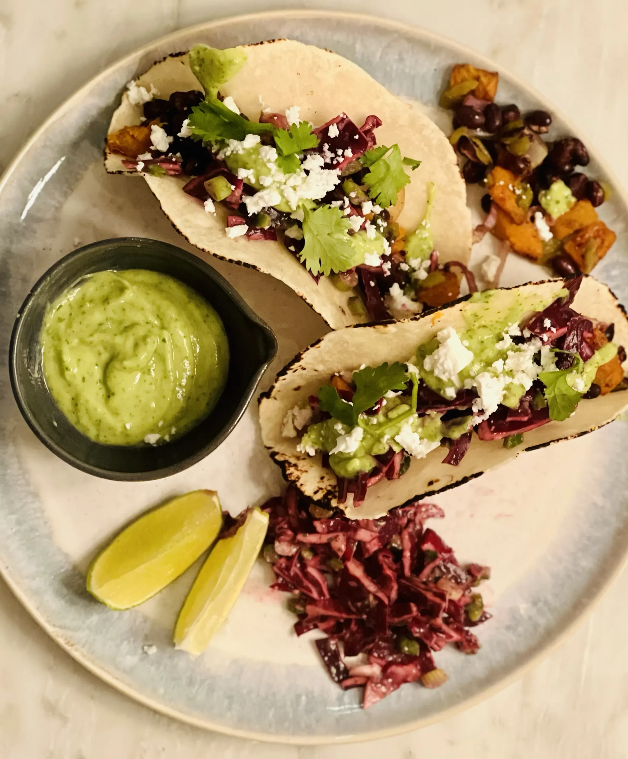 Black Bean Tacos with Dumpling Squash