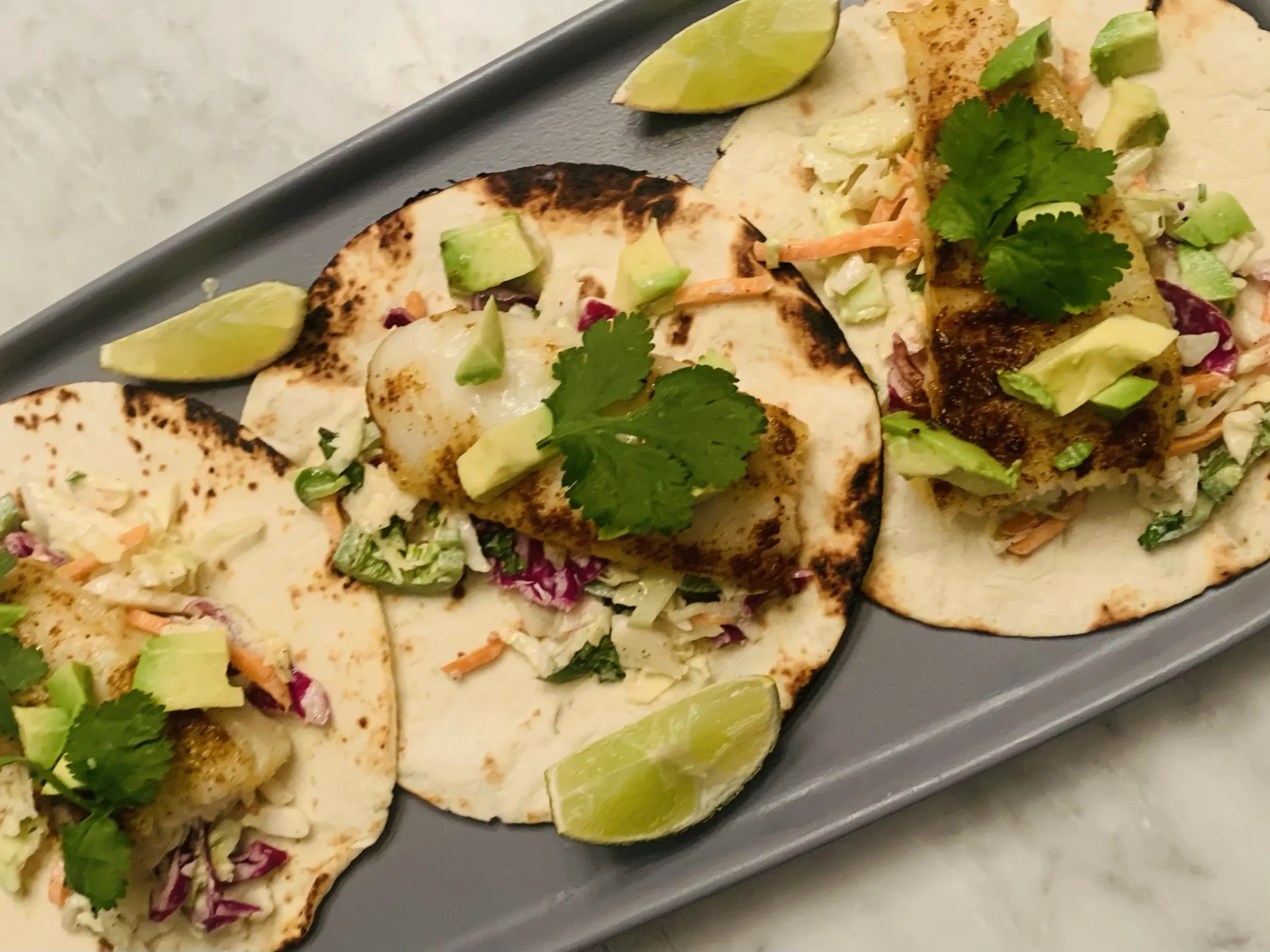 White Fish Tacos with the Best Coleslaw