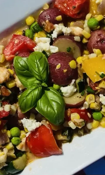 Late Summer Warm Vegetable Salad