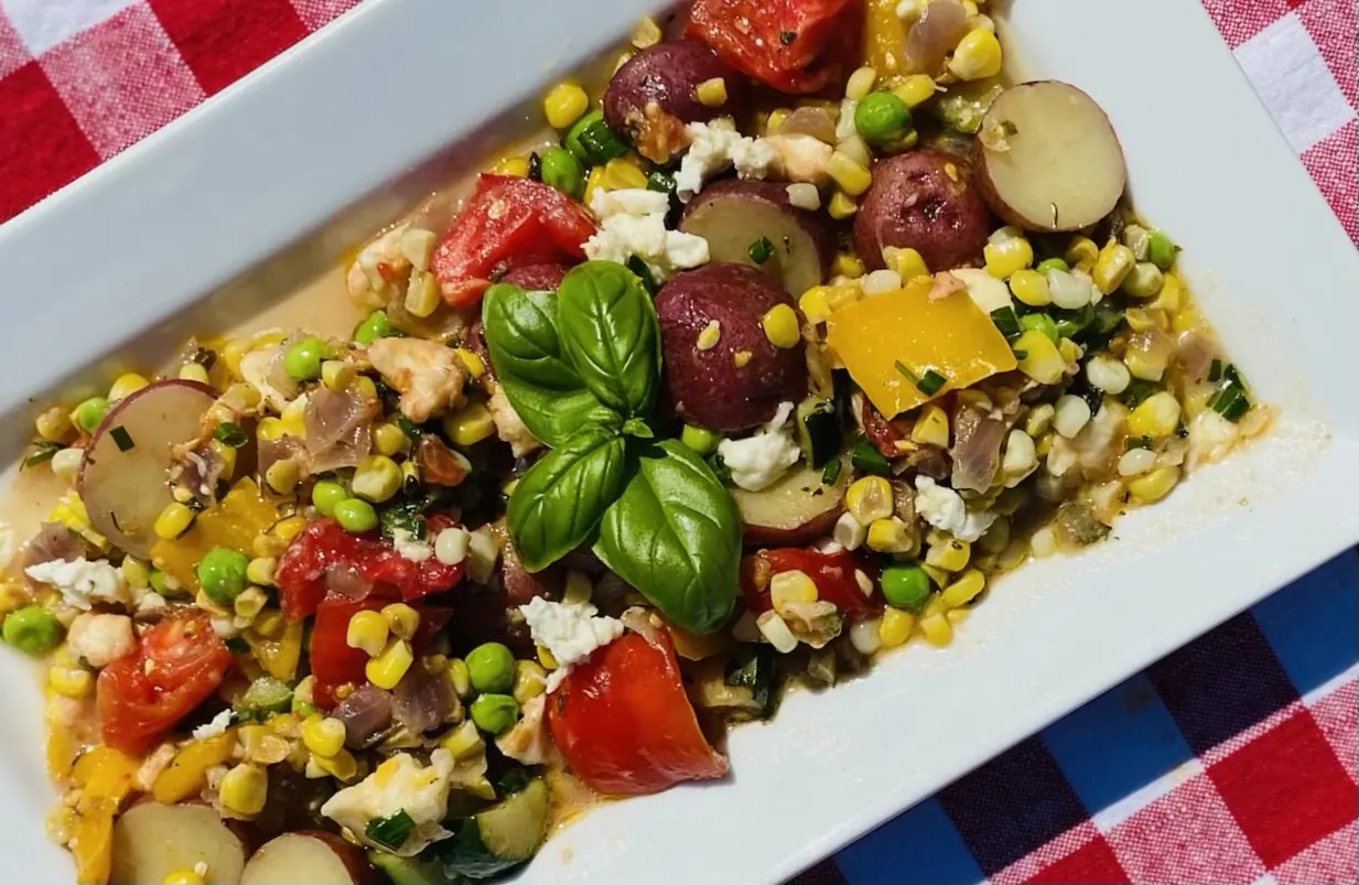 Late Summer Warm Vegetable Salad