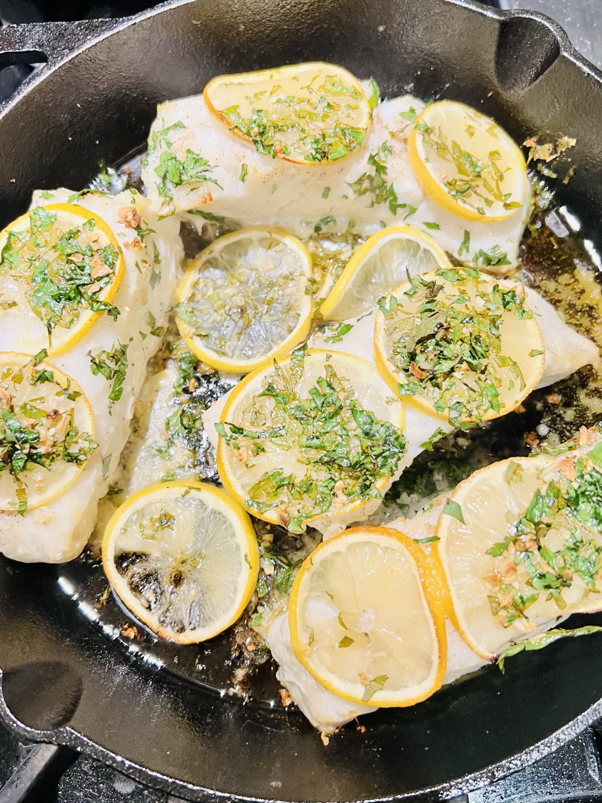 Pan-Fried Sea Bass with Olive Oil and Herbs