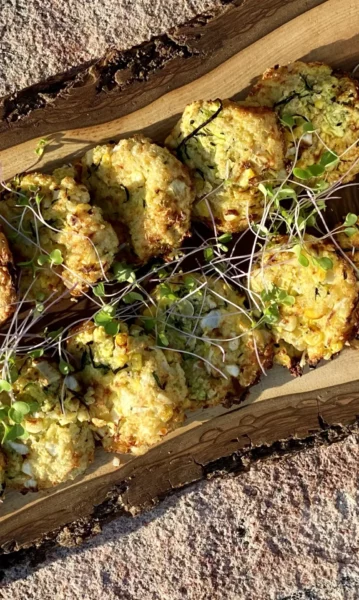 Zucchini Fritters with Black Bean Salsa