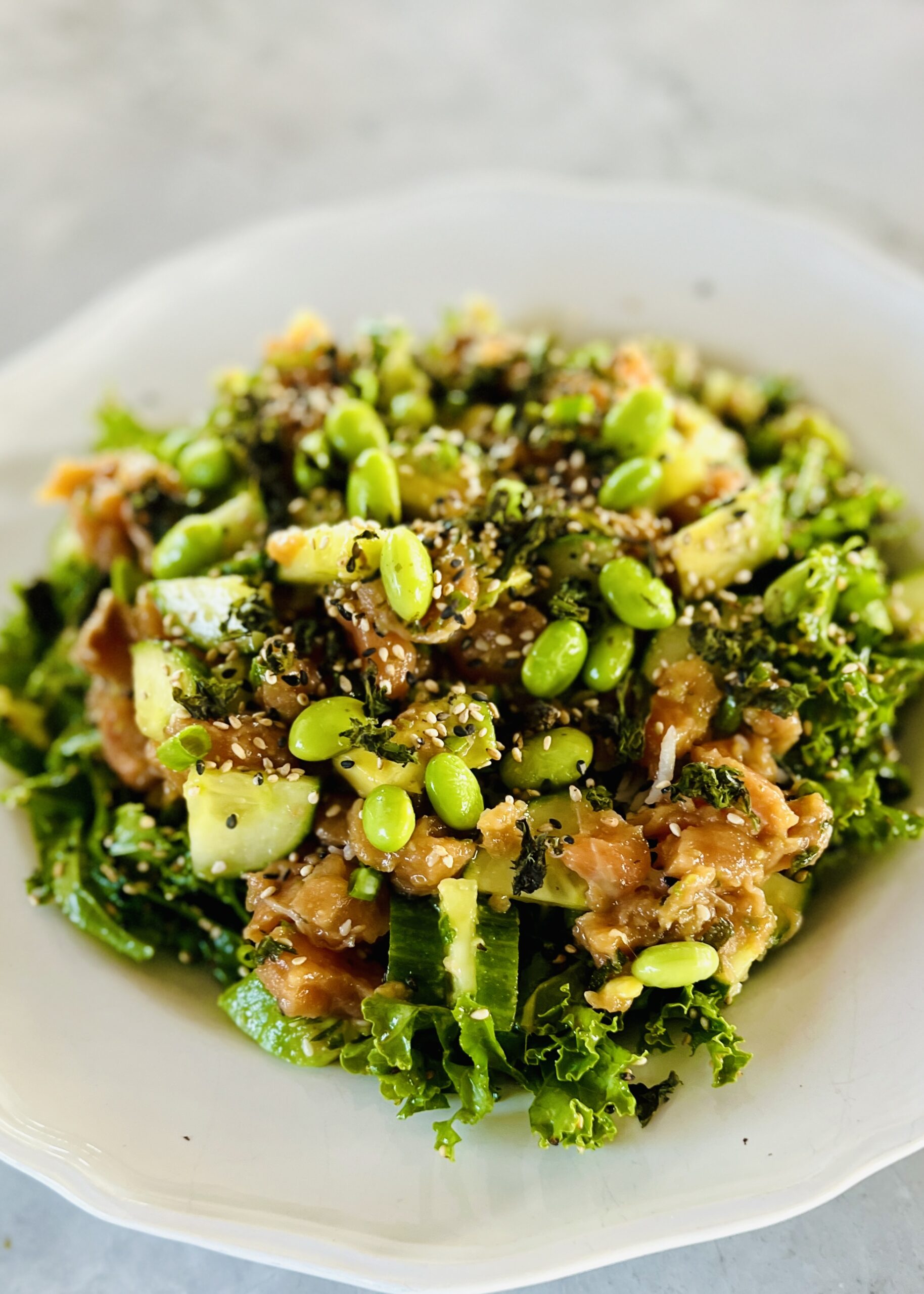 Salmon Bowl with Kale Salad